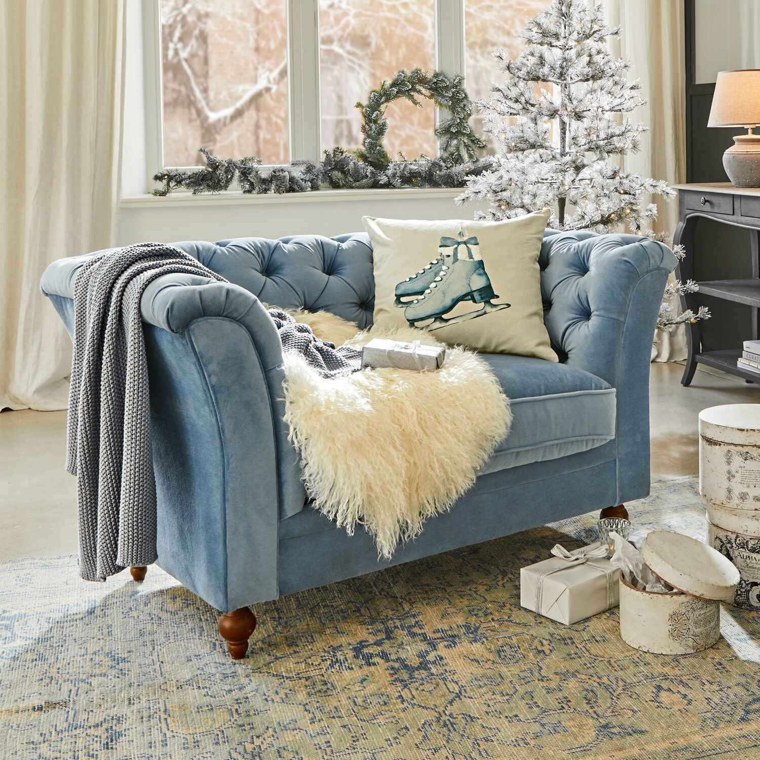 Sofa Clères blau
