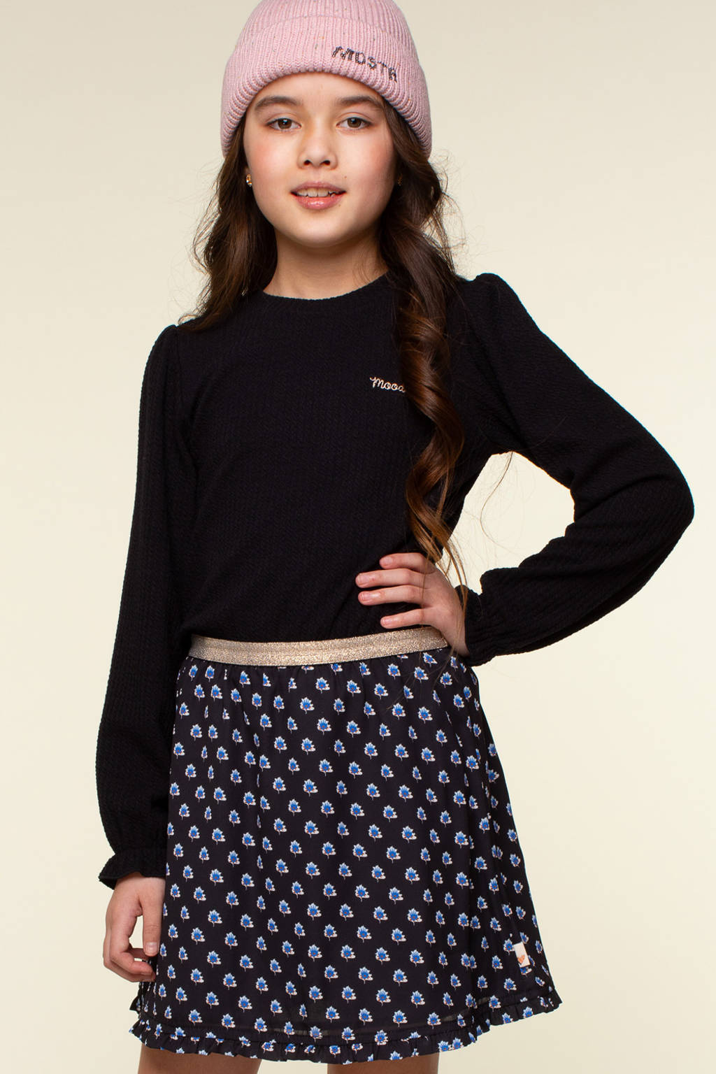 Moodstreet jurk Day zwart/blauw/wit