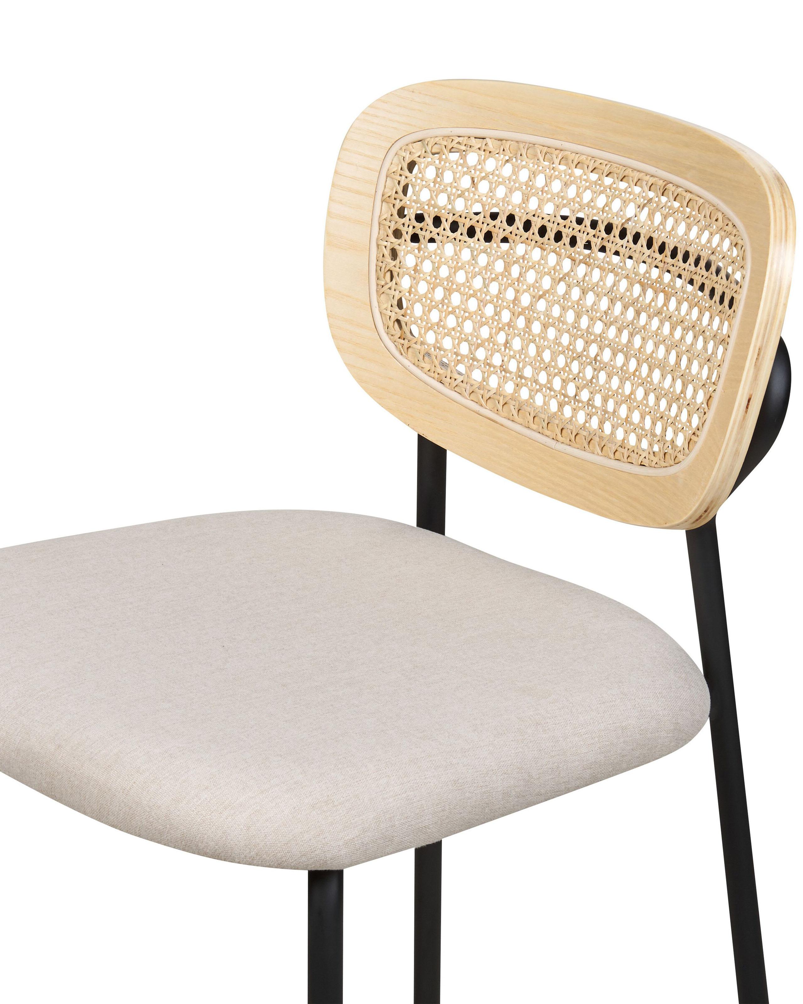 Set van 2 barstoelen MAYETTA Rotan Lichtbeige