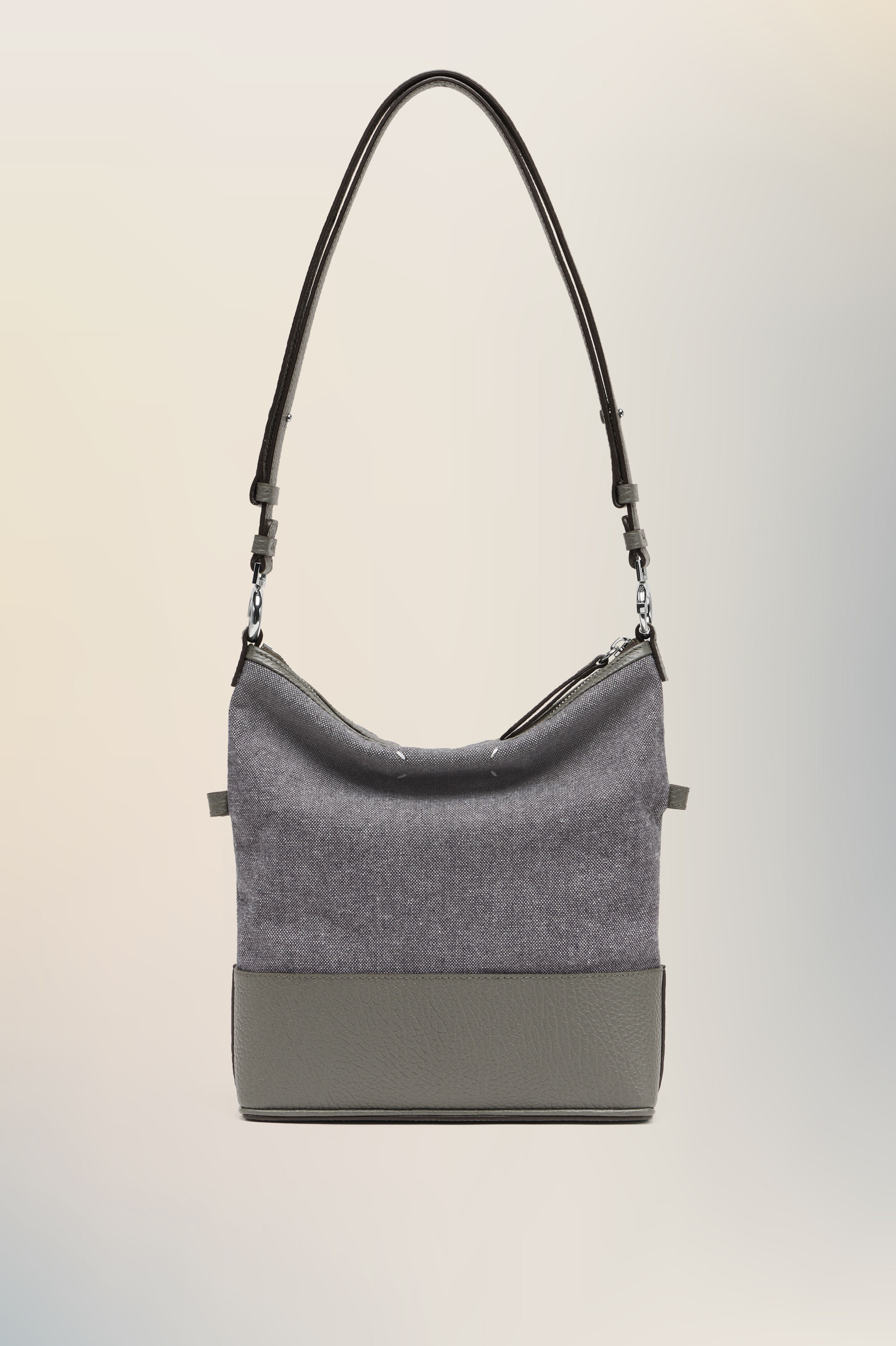 Sac bandoulière 5AC hobo small gris Gris caillou