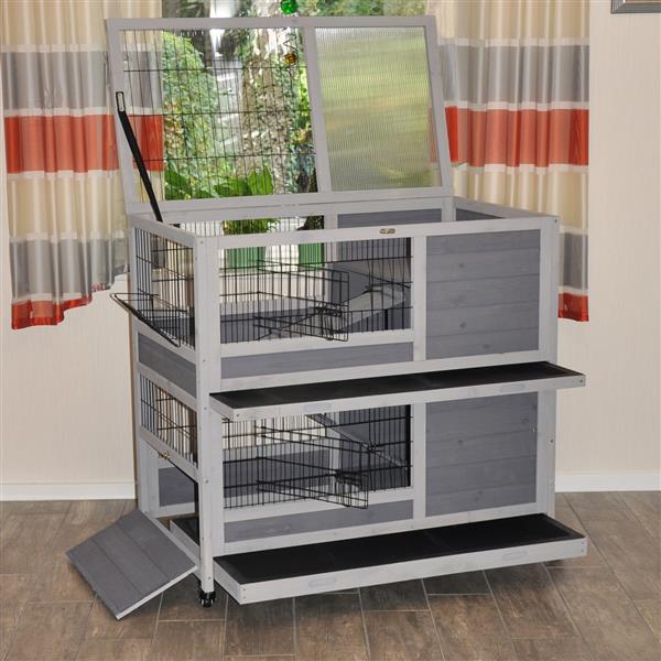 Nanook Indoor Kleintierstall Belinda grau 90 x 53 x 95 cm