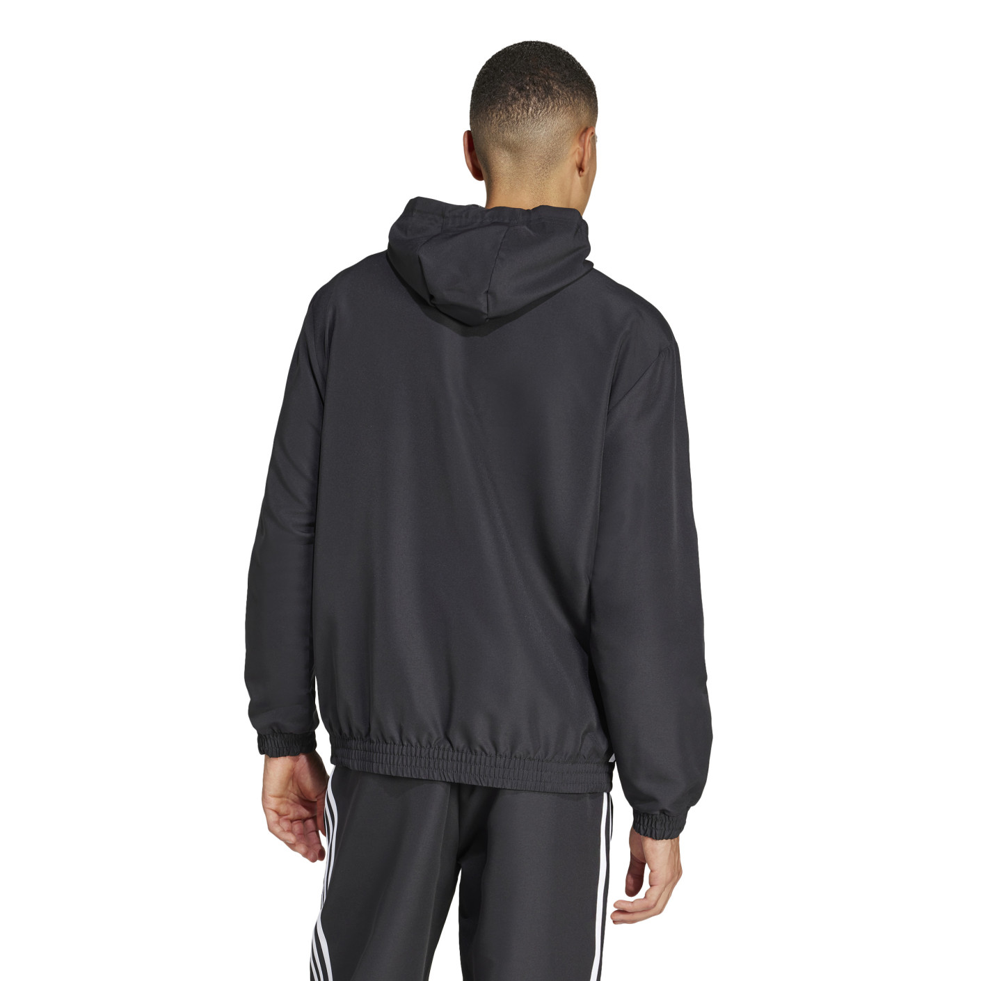 Adidas Tiro 25 Essential Trainingsjack Woven Hooded Zwart Wit