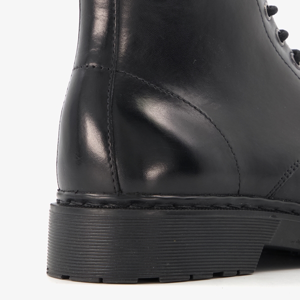 Harper leren dames veterboots zwart