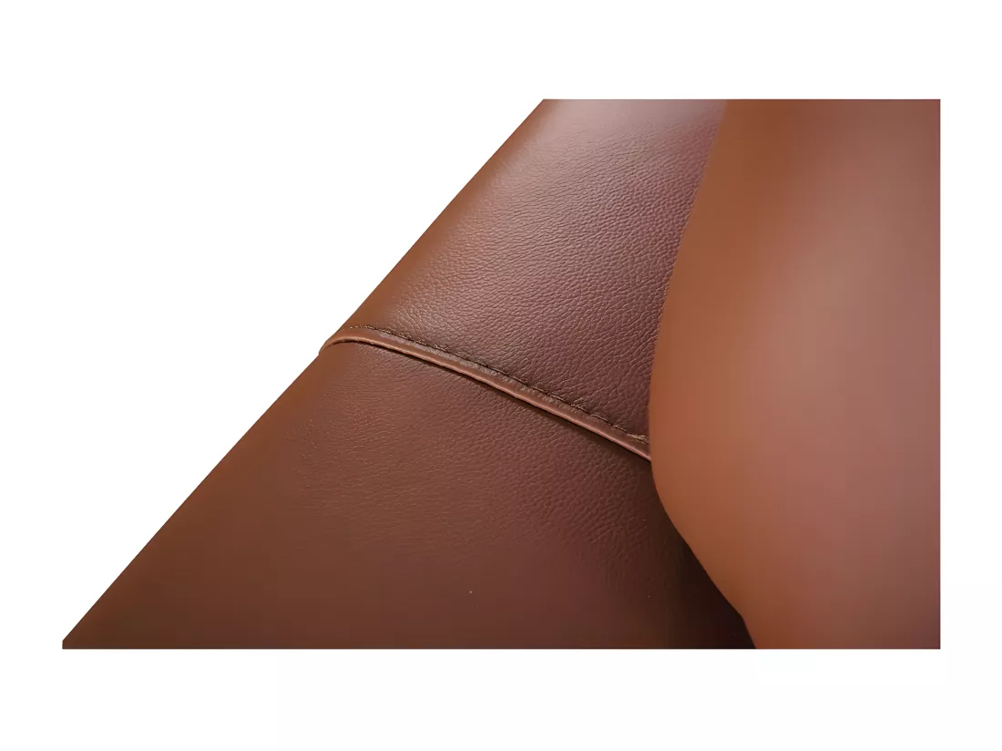 Canapé 3 places Cuir ROMY Cognac - Angle Droit
