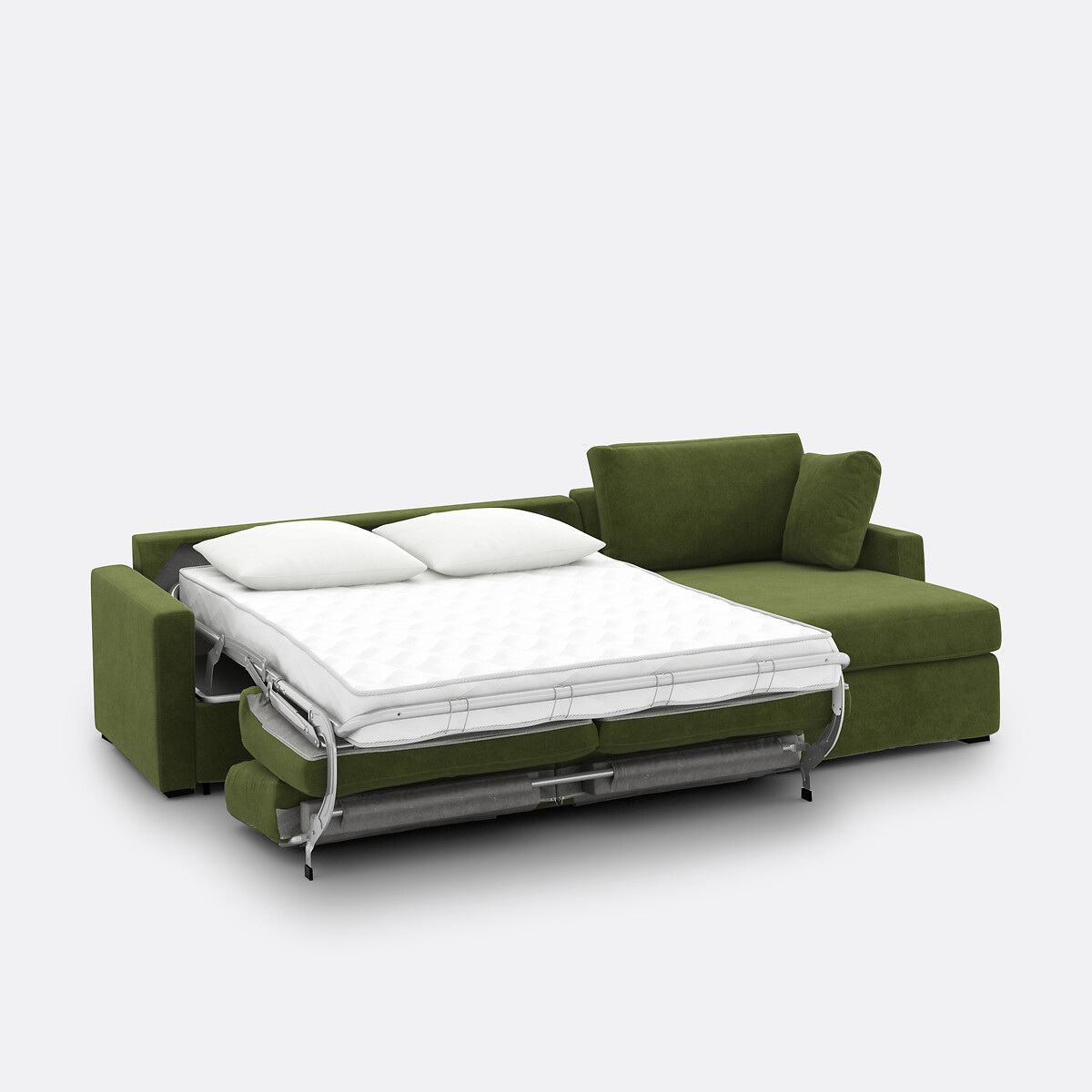 LA REDOUTE INTERIEURS<br>Sofá-cama de canto veludo, espuma, Timor
