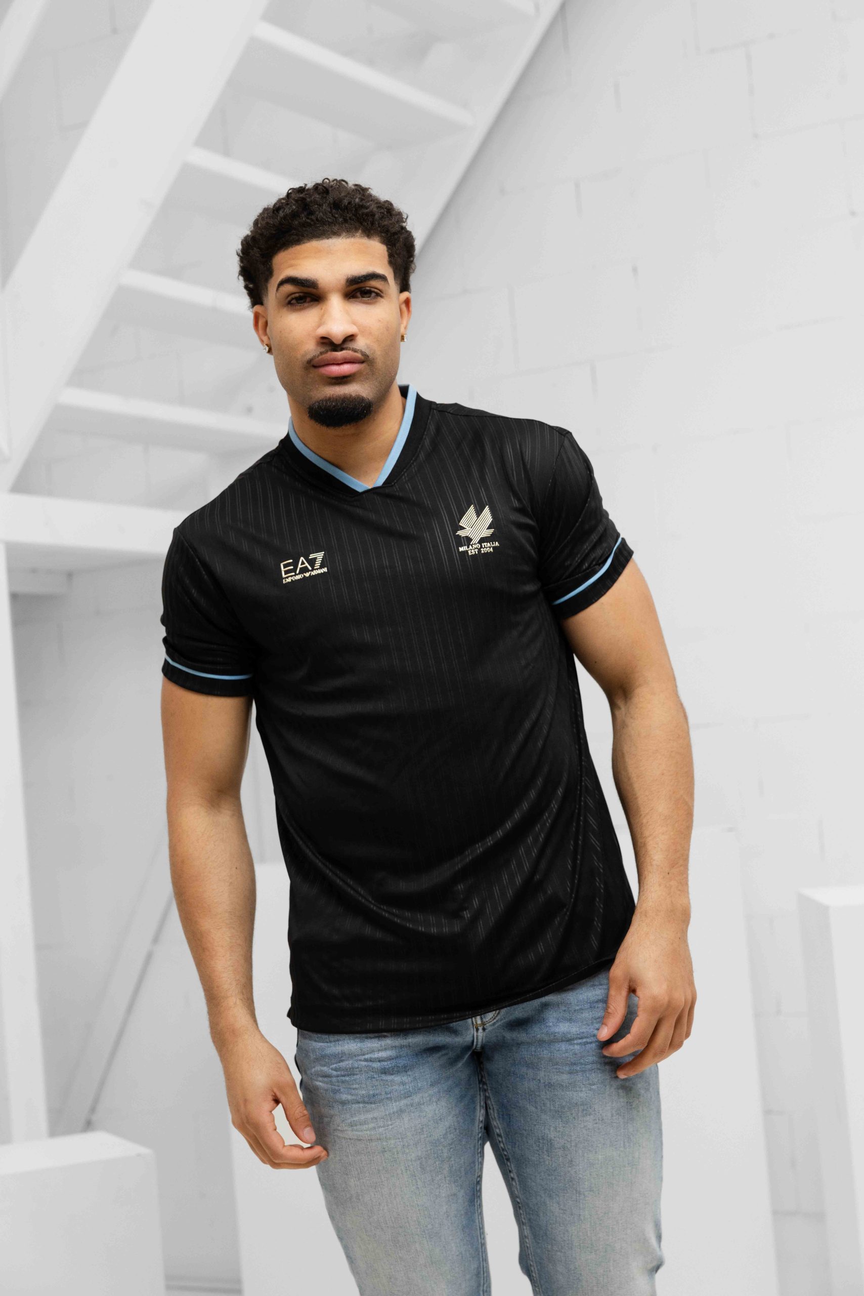 EA7 Emporio Armani 7M001298 Jersey T-Shirt Heren Zwart