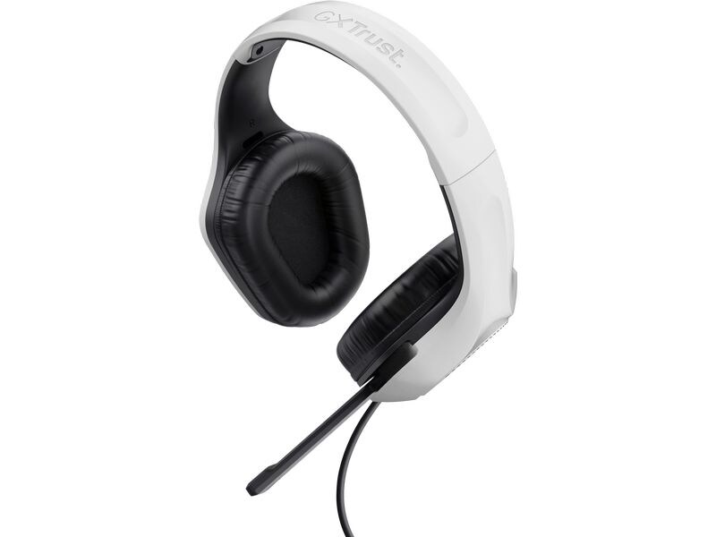 Trust Headset GXT 415W Zirox Schwarz/Weiss Gaming-Headset mit komfortablen ohrumschliessenden Polstern und einstellbarem Mikrofon