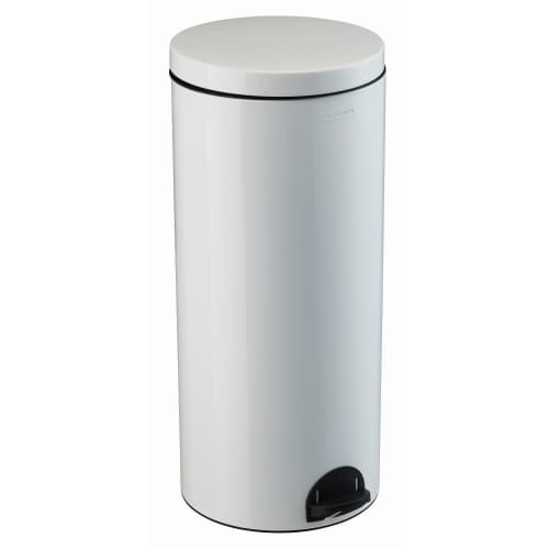 Poubelle métal à pédale 30L blanc laqué Rossignol