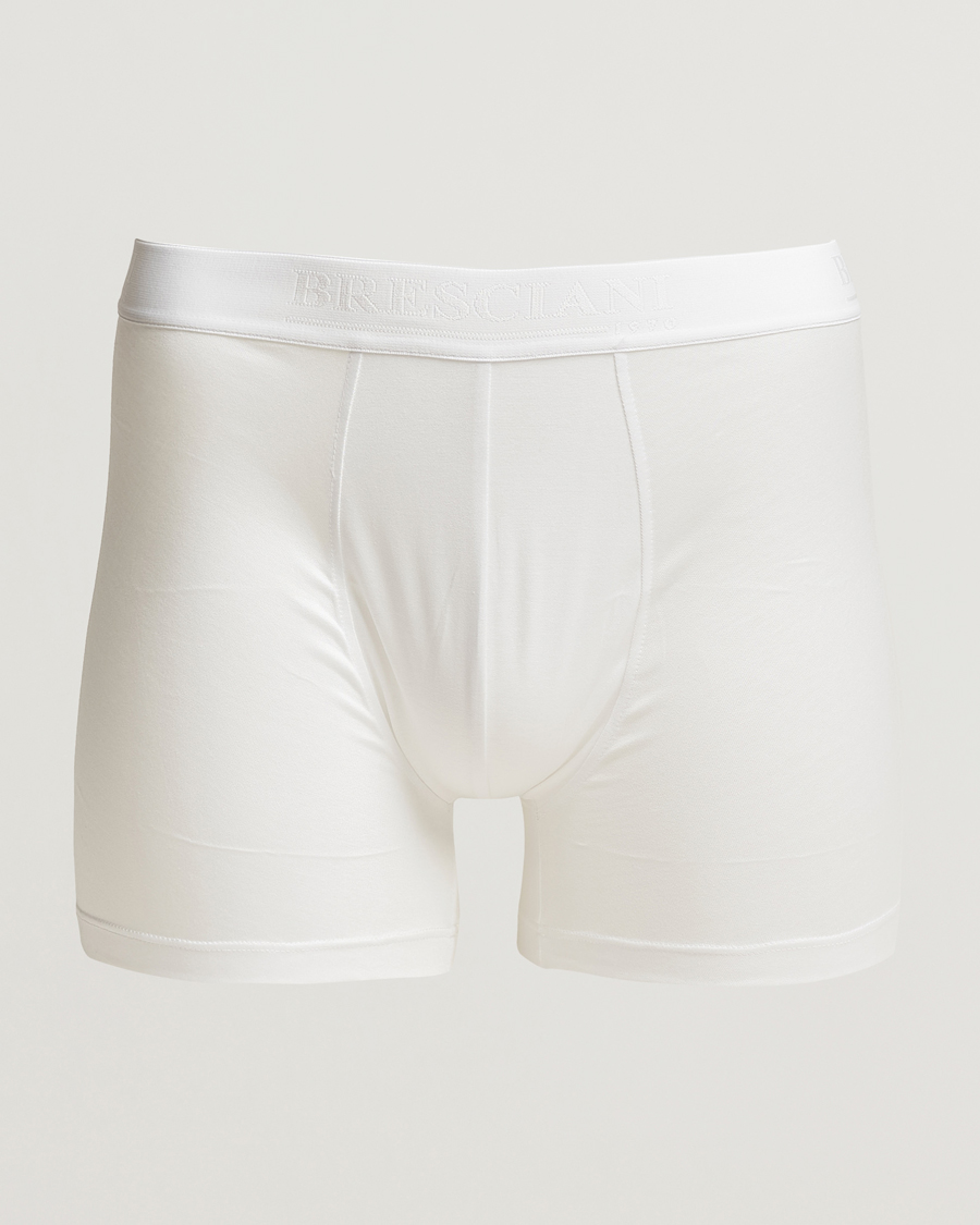 Bresciani Cotton Boxer Trunk White