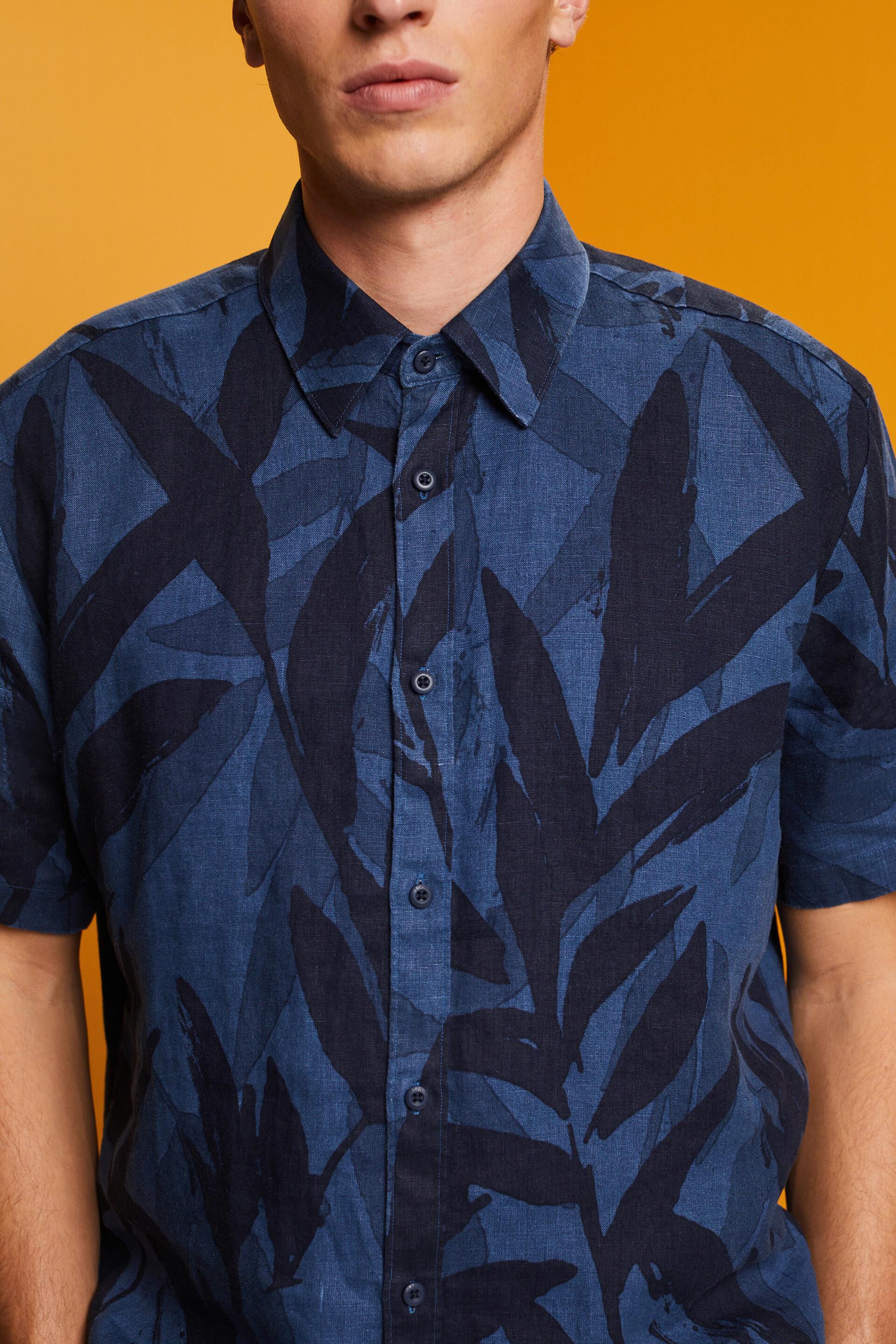 Chemise à manches courtes animée d’un motif, 100 % coton