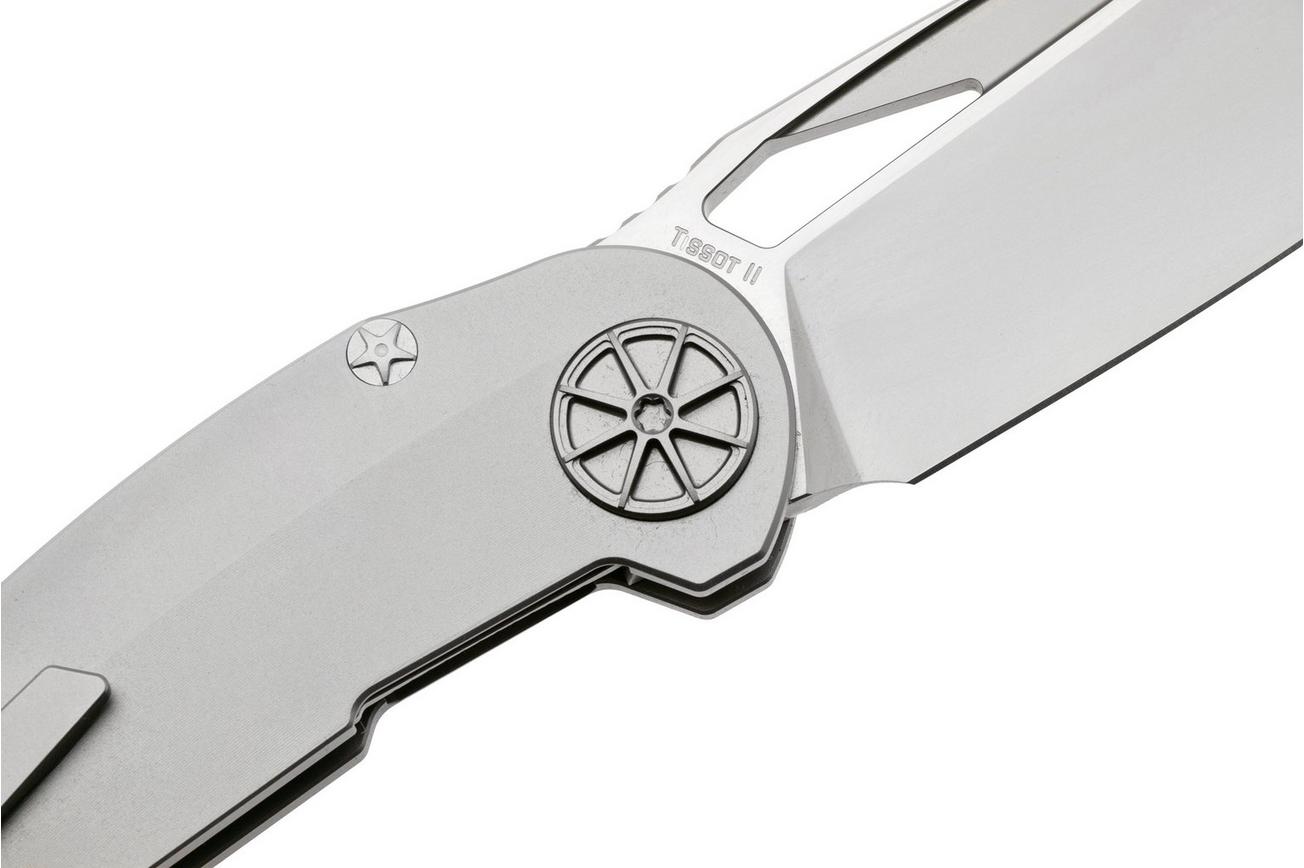 Rike Knife Tissot 2 Bead Blasted Böhler M390, Titanium, zakmes