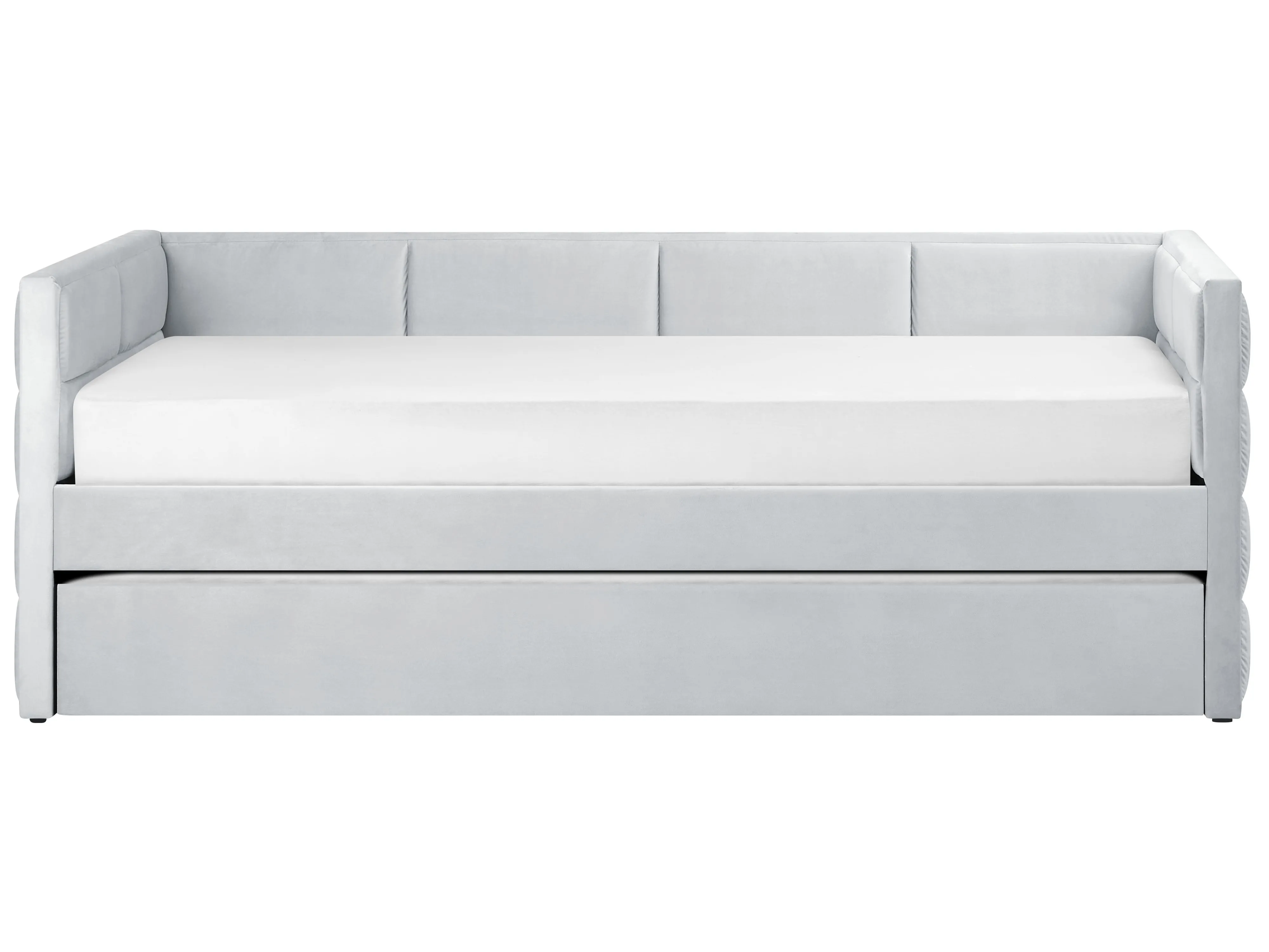 Onderschuifbed Fluweel CHAVONNE 90 x 200 cm Lichtgrijs