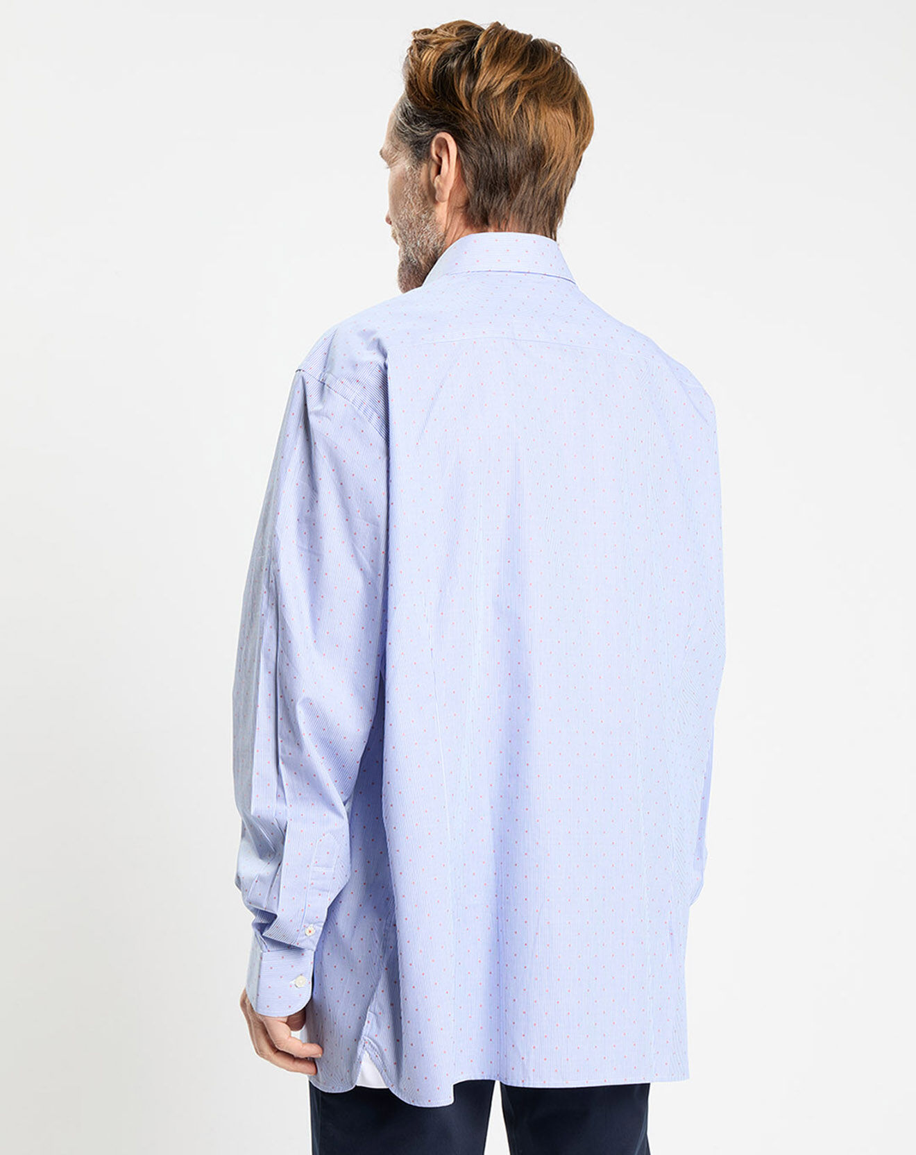 Hackett London Chemise Slim Fit Jacquard à rayures milleraies bleue