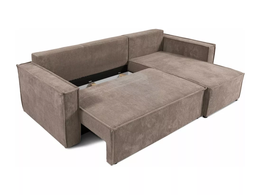 Canapé d'angle convertible Cord JIMMY Beige