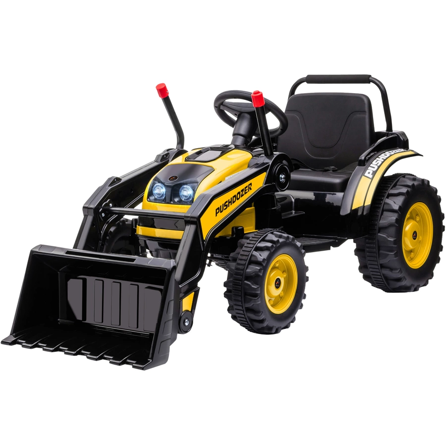 HOMCOM Elektrischer Kinderbagger mit Schaufel gelb