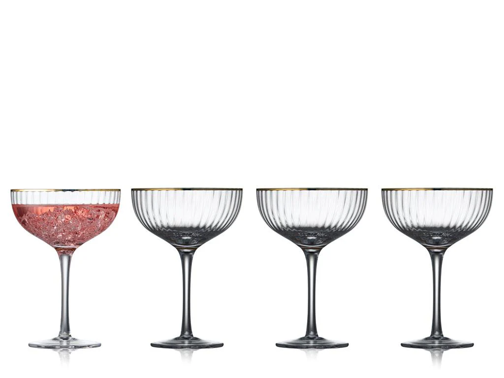 Lyngby Glas  Palermo Cocktailglas, guldfarvet - 4 stk.