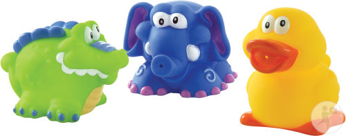 Nûby Jouets De Bain Arroseurs Crocodile-Eléphant-Canard +3 Mois 1 Set