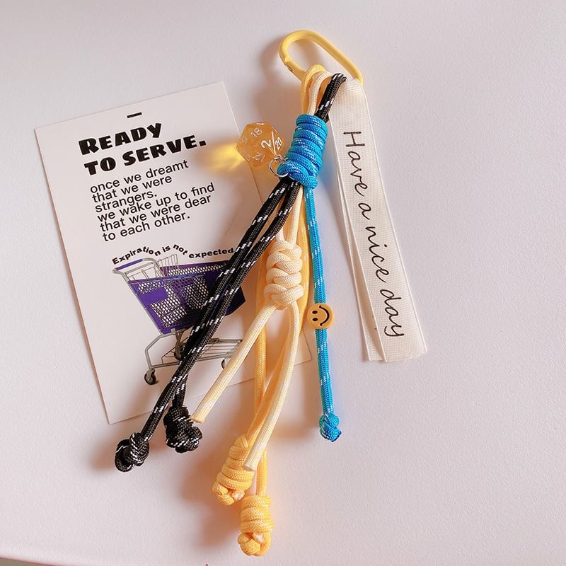 hemewlom - Smiley Knot Strap Bag Charm Sleutelhanger
