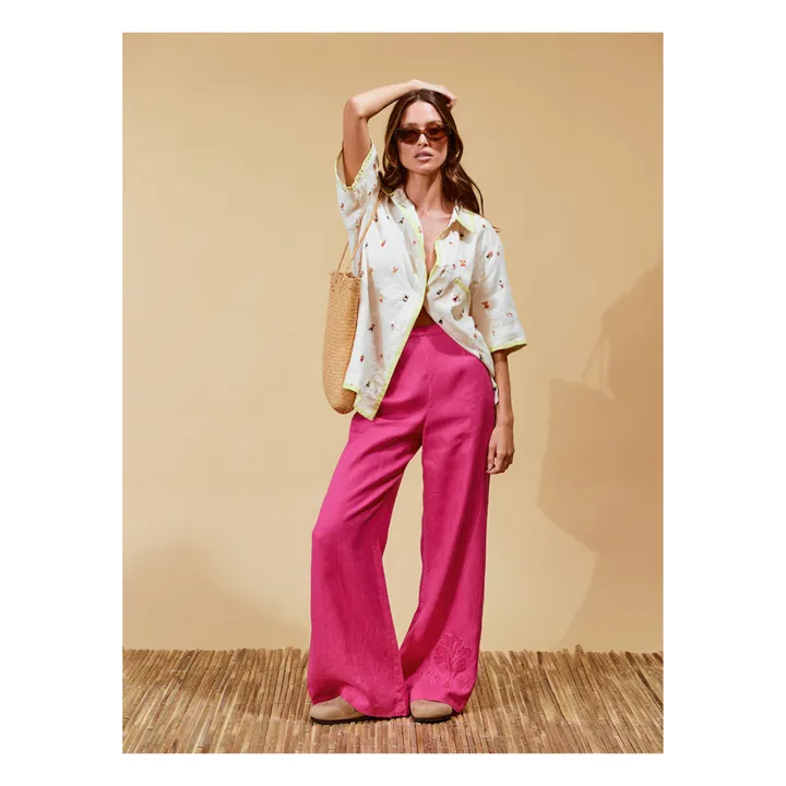 Soleil Soleil Pantalon Cameron Broderies Lin | Rose fuschia