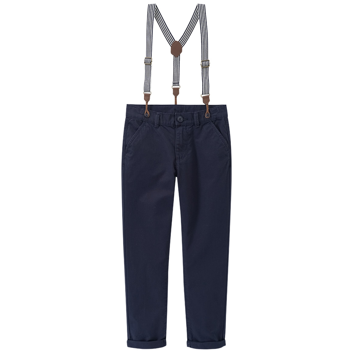 Topolino Jungen Chinohose mit Hosenträgern dunkelblau