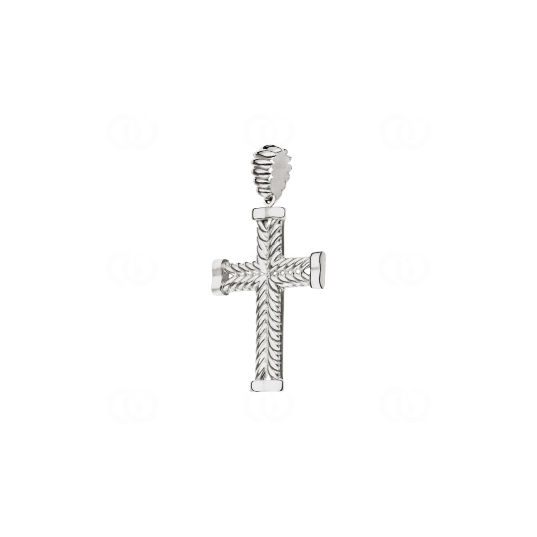 Kreuzanhänger 750/18 K Weissgold 32 x 21mm