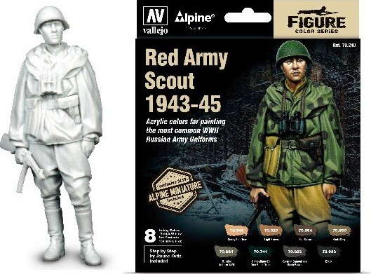 Vallejo - Figur Maling Sæt - Red Army Scout 1943-45 - 1:35 - 8X17 ML