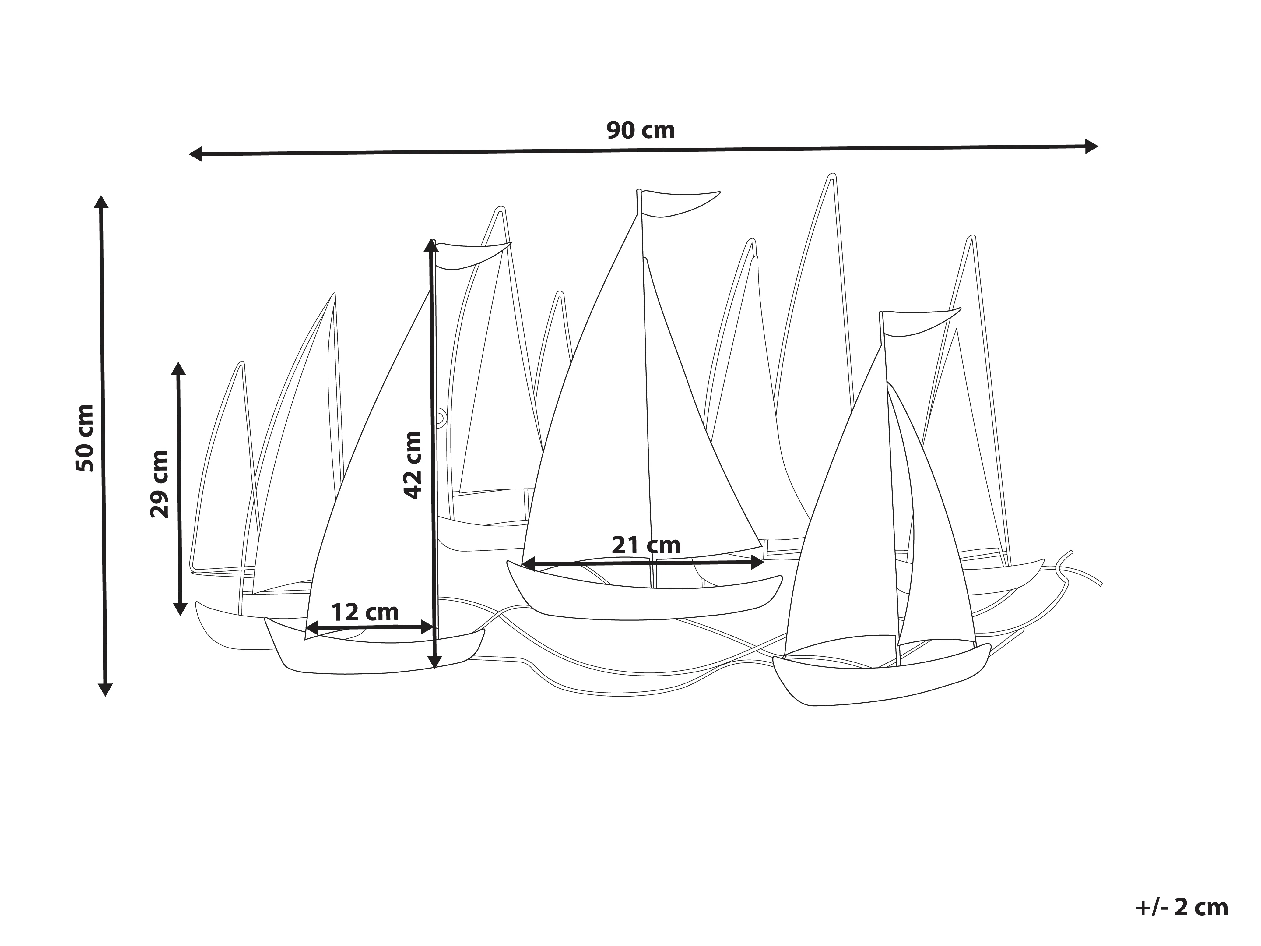Wanddecoratie Schip BOHRIUM Metaal 50 cm Blauw
