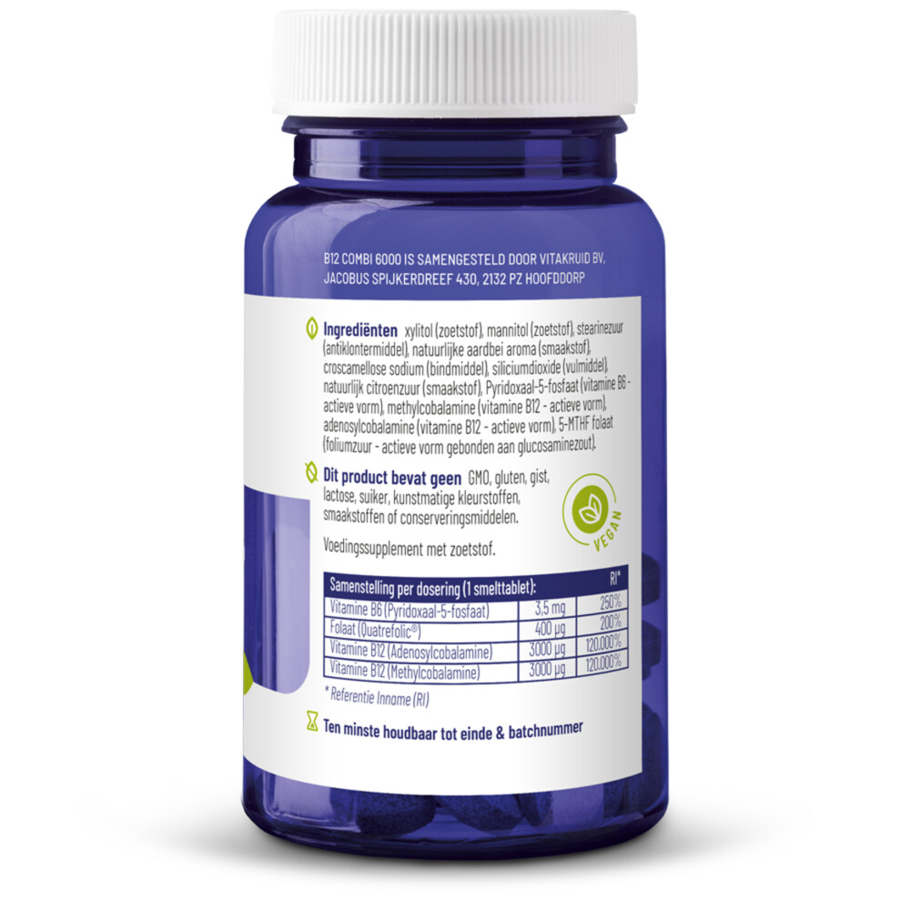 2x Vitakruid B12 Combi 6000 60 tabletten