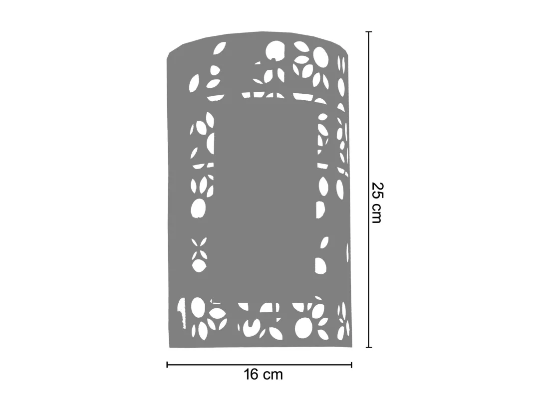Applique perforé métal, aluminium,or 10,01 cm.