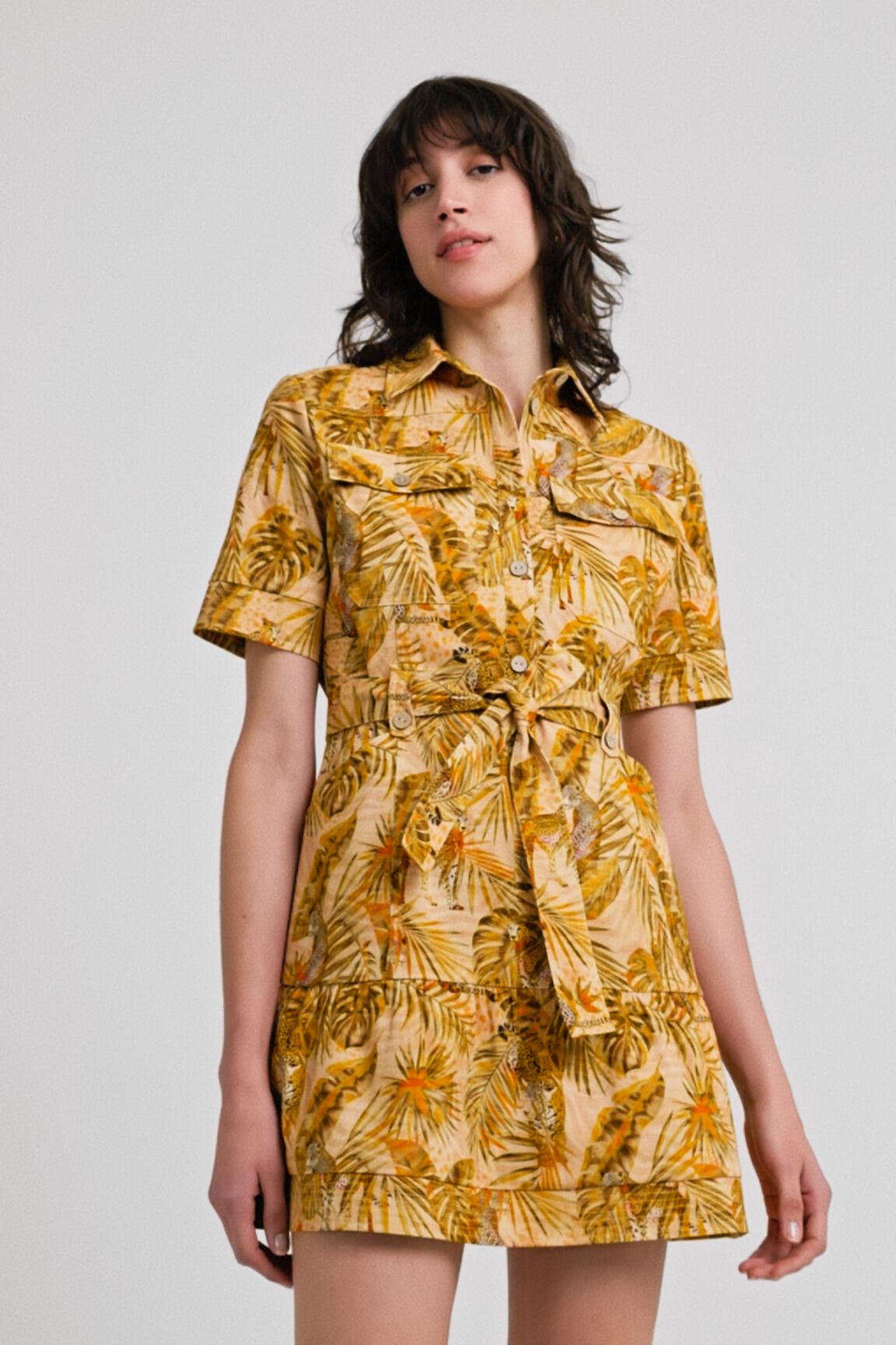Robe chemise tropical
