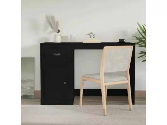 Bureau avec tiroir noir 115x50x75 cm bois d'ingénierie