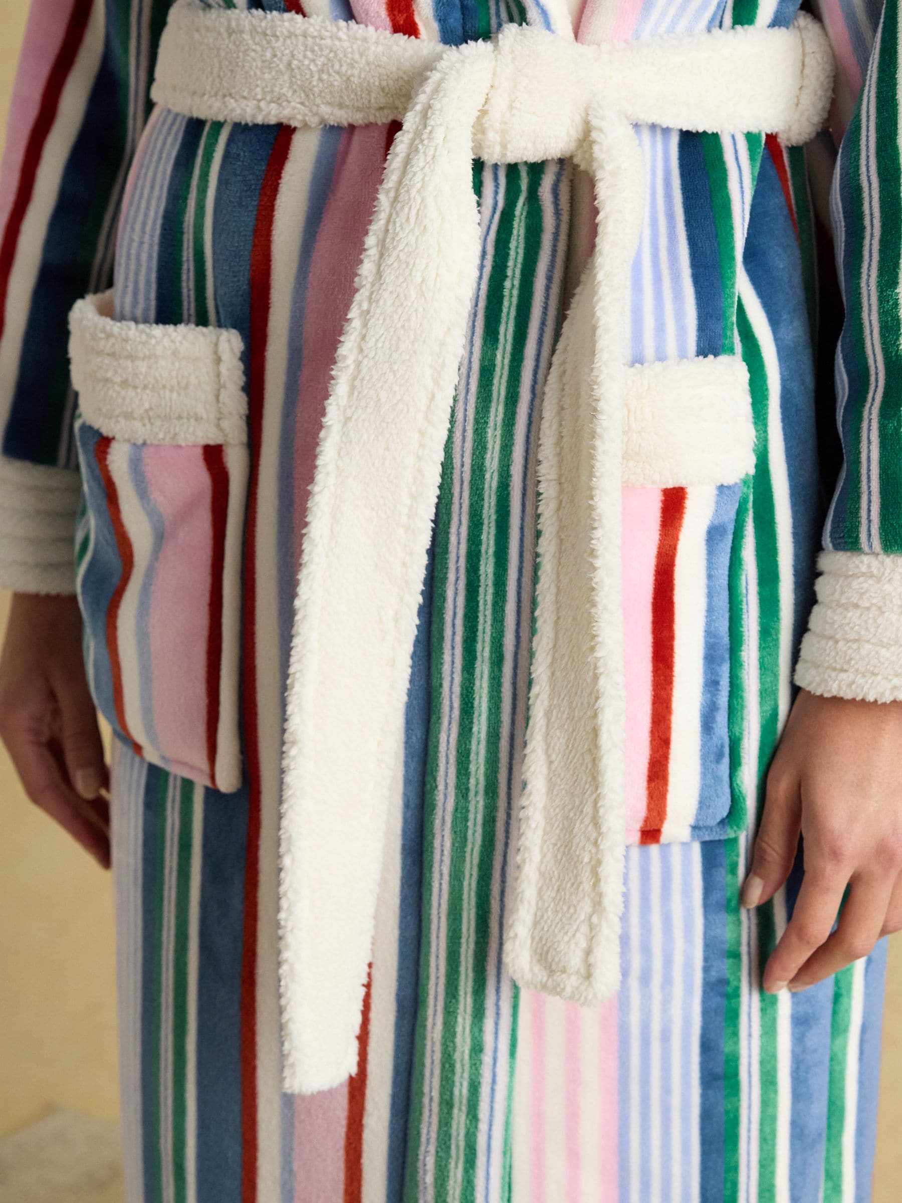 Meerdere strepen - Joules Matilda - Zachte fleece badjas