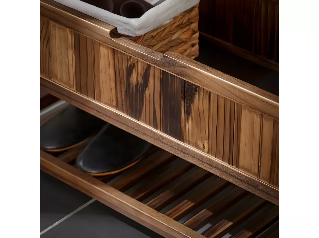SoBuy Banc de Rangement à Chaussure, Meuble d'entrée, Bout de Lit, Banquette avec Dossier et Coussin Rembourré, en Bois de Pin, 90x35x75 cm, FSR150-N