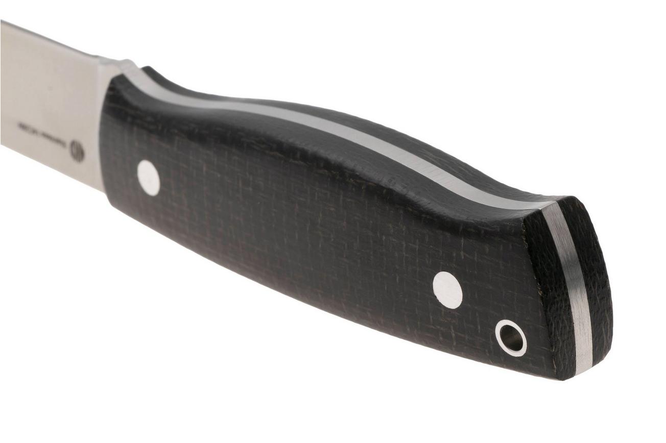 Nordic Knife Design Forester 2002, Satin 14C28N, Bison Micarta, vaststaand mes