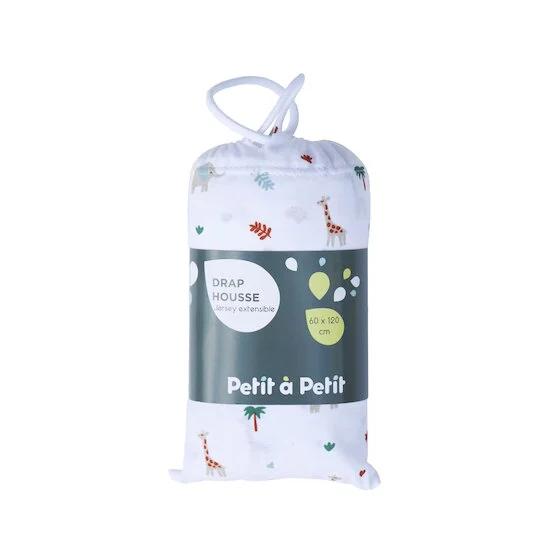 Drap housse jersey   Imprimé safari        60 x 120 cm   de               Petit à petit