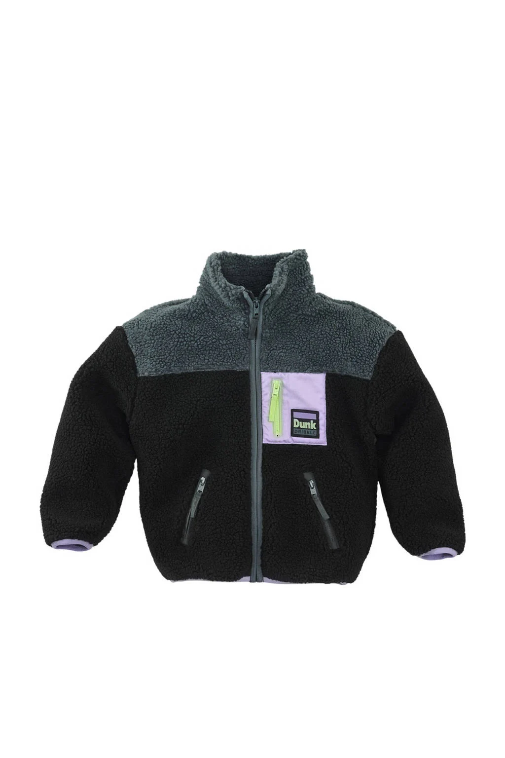 Z8 kids teddy winterjas Sverre donkerblauw/groen