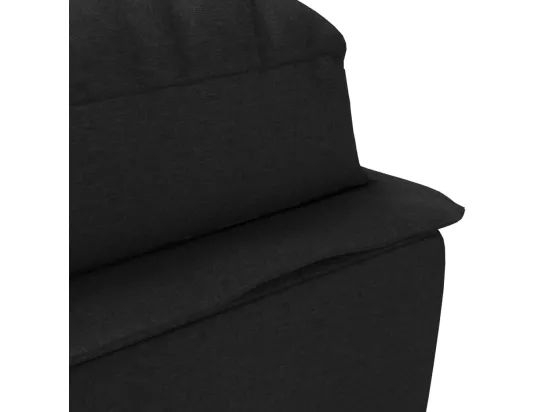 Chaise longue avec coussins noir tissu