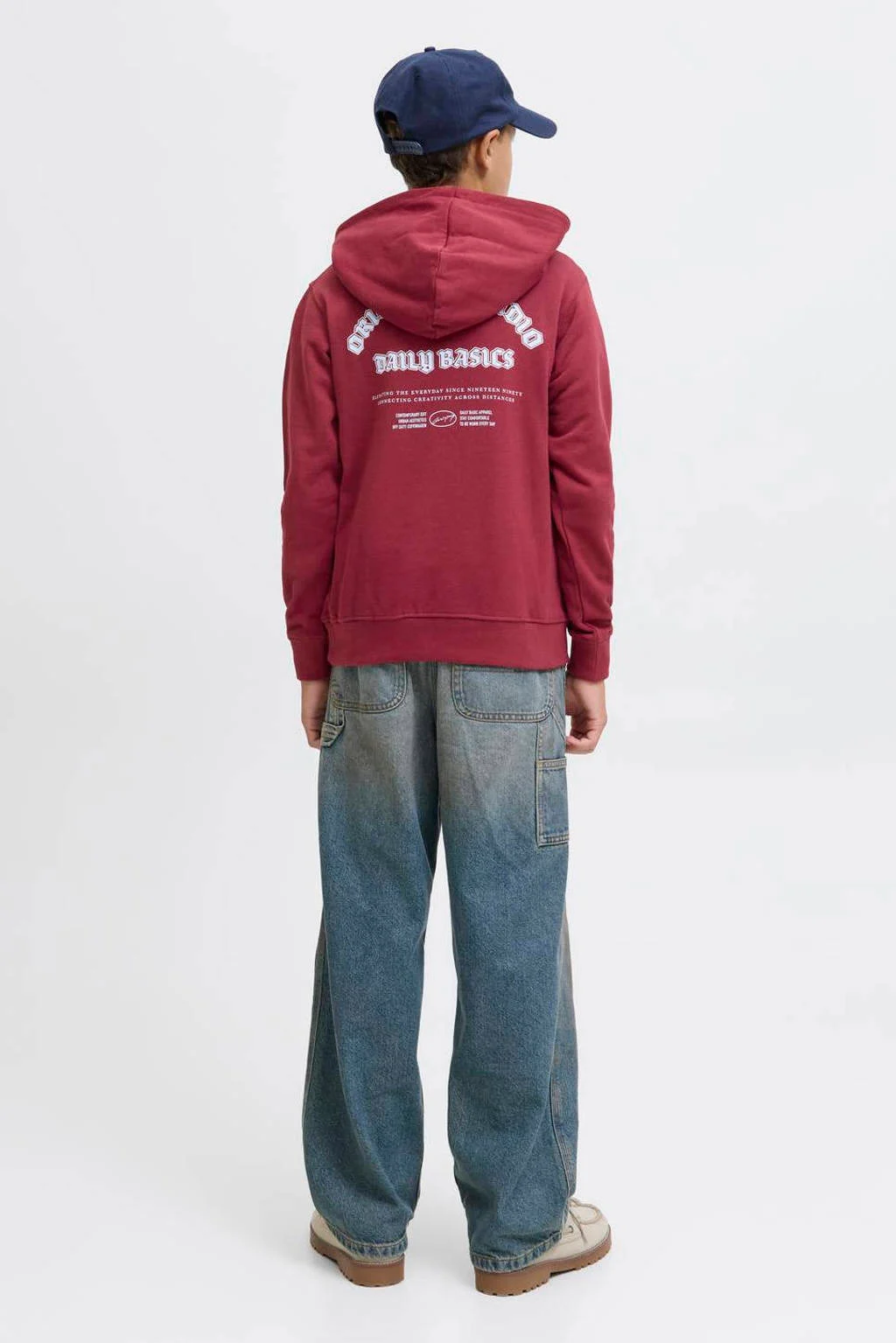 JACK & JONES JUNIOR hoodie donkerrood
