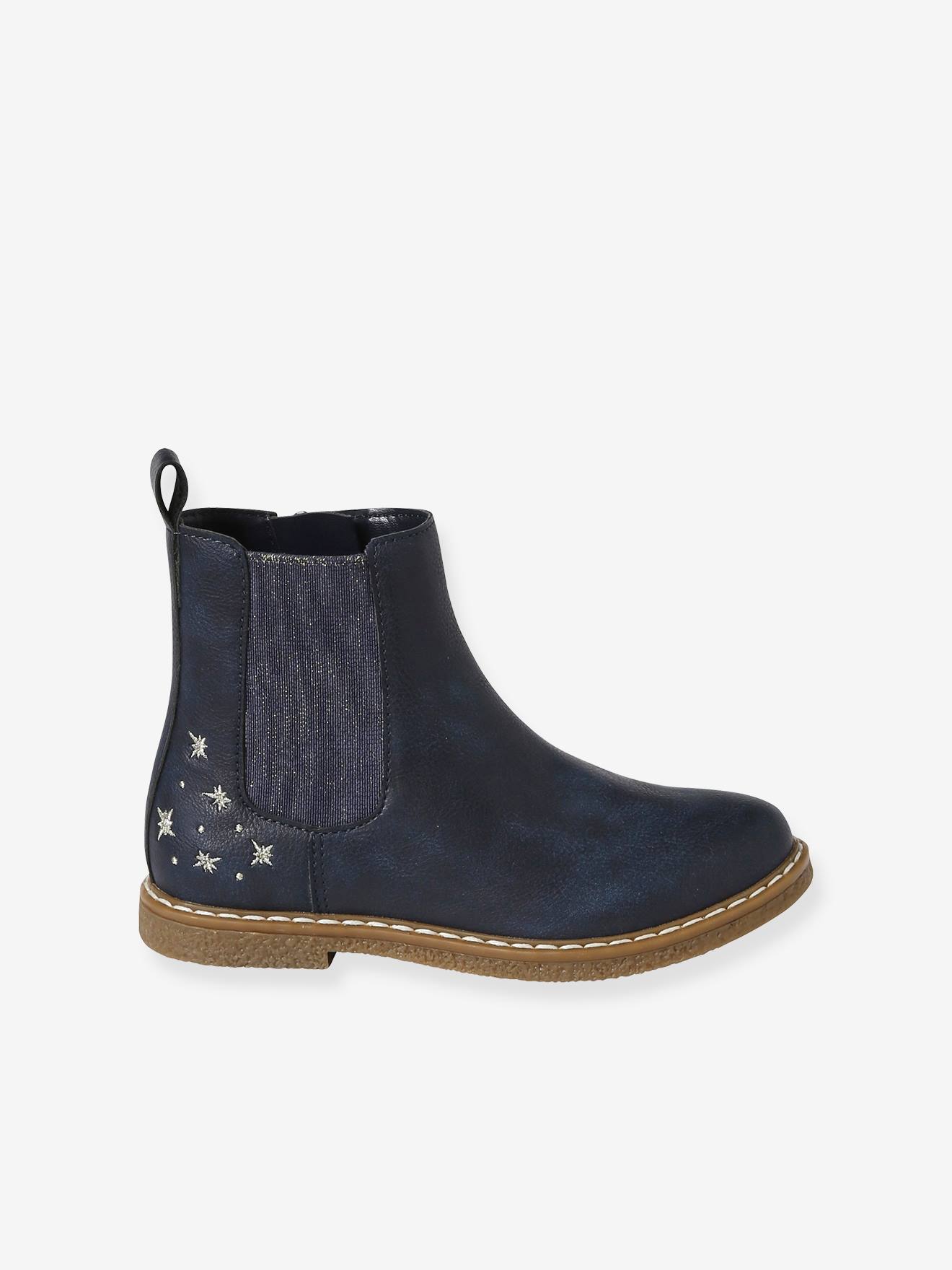 Botas infantis com elástico e zíper