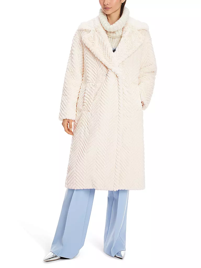 MARC CAIN Mantel in Felloptik  creme