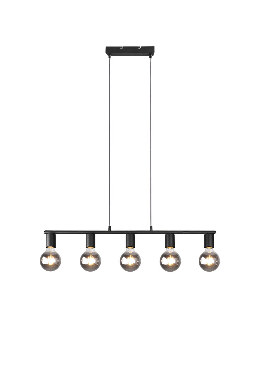 Retrofit Balkenpendel Vannes 5-flammig schwarz 82x8cm 150cm Metall
