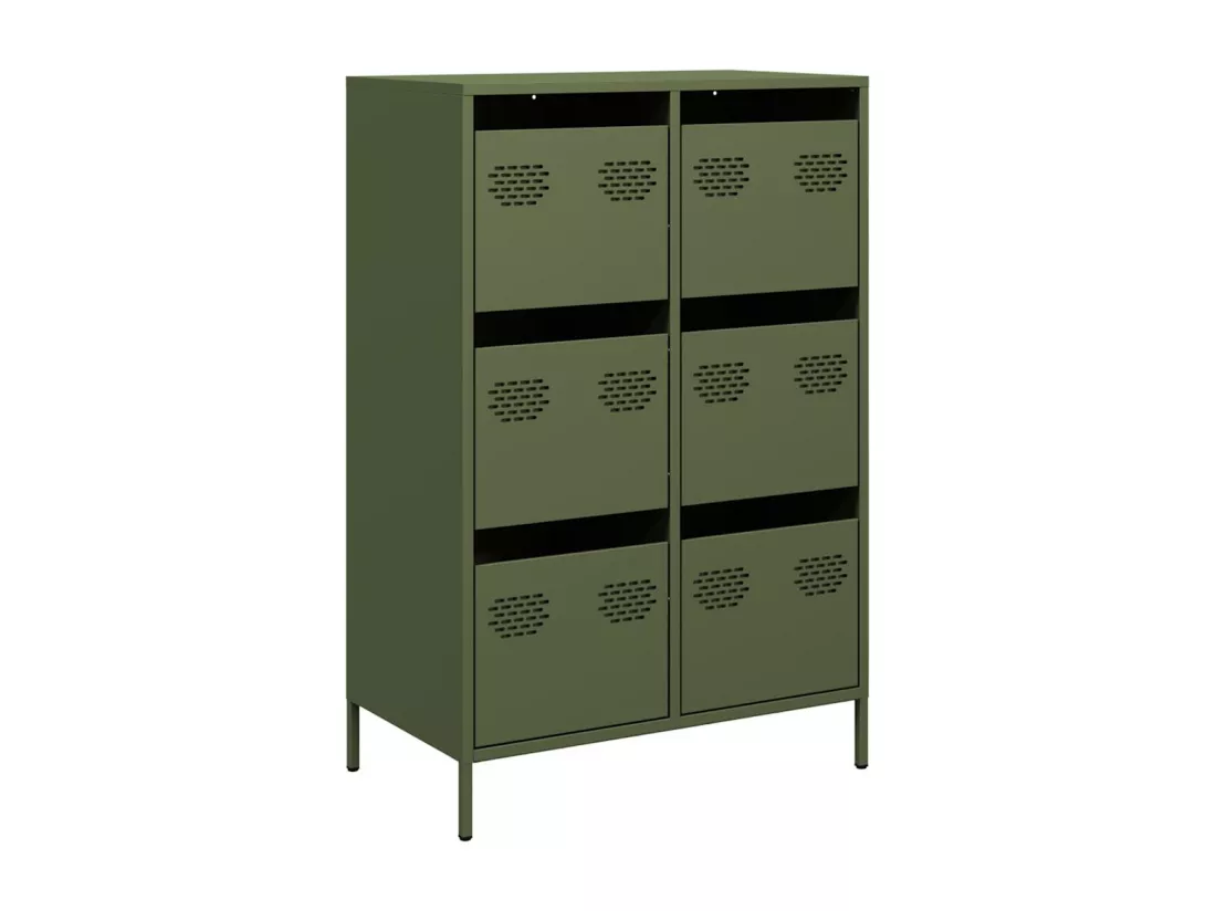 Buffet haut vert olive 68x39x101,5 cm acier
