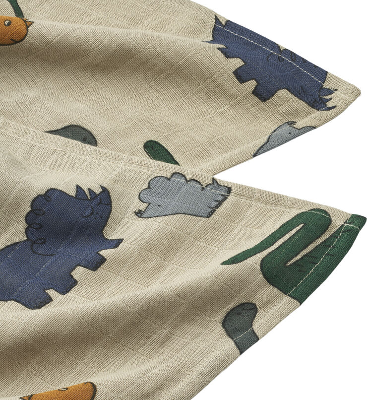 Liewood Lewis Muslin Cloth 2-Pack Dinosaurs / mist