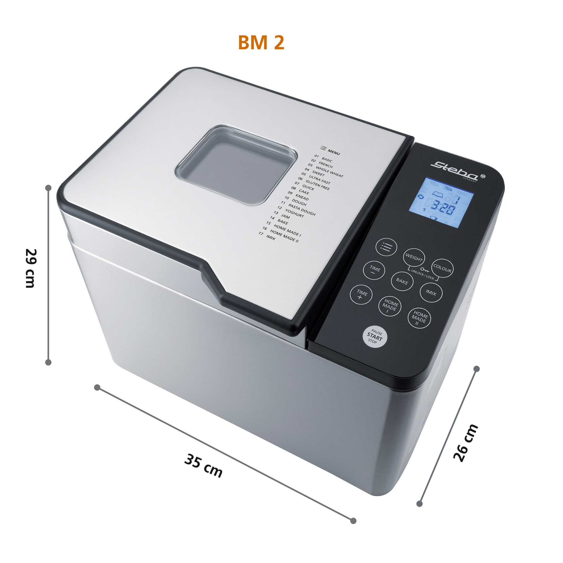 STEBA Brotbackautomat BM 2 - 17 Automatikprogramme