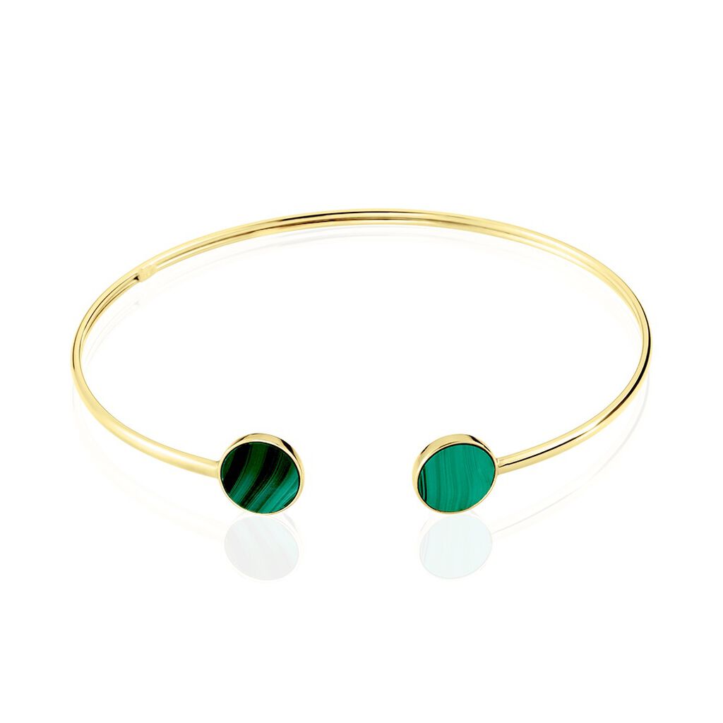 Bracelet Jonc Heida Or Jaune Malachite