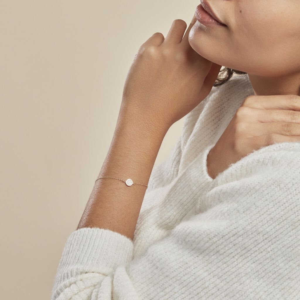 Bracelet Or Jaune Burak Oxyde De Zirconium
