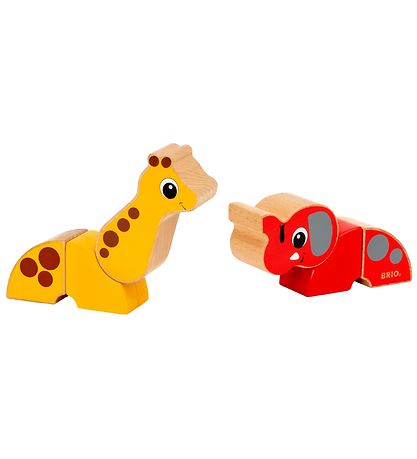 BRIO Magnetisk Leget?j - 6 dele - Giraf og Elefant 30284