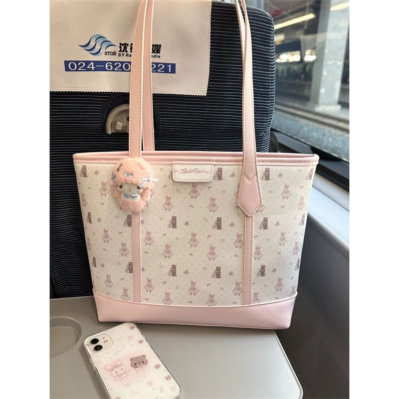 Indenis - Cartoon Print Kunstleren Tote Bag