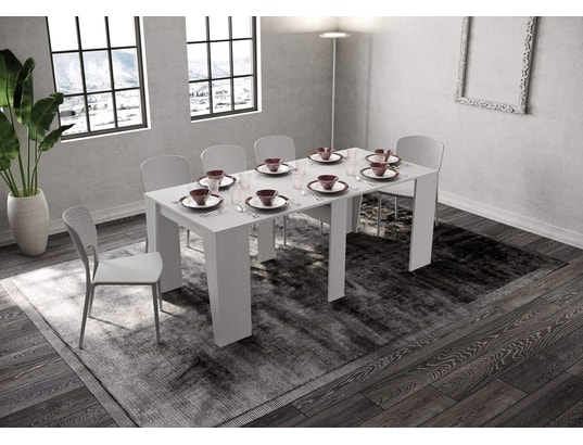 ITYHOME - Console extensible anvar 90x48/308cm frêne blanc