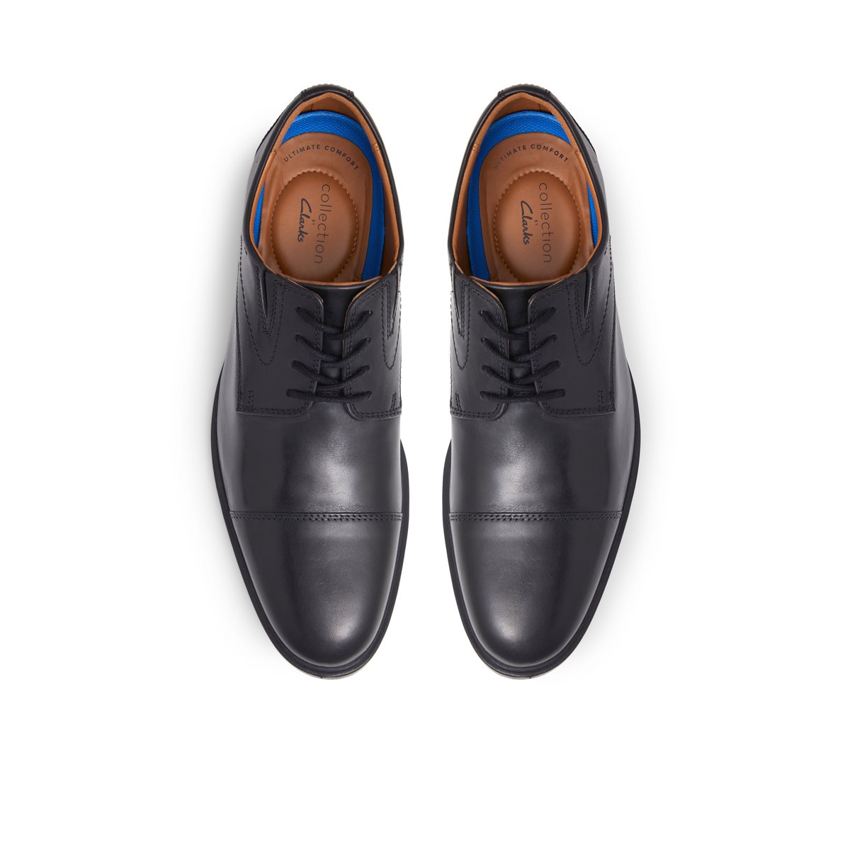 CLARKS-Whidon_cap-w-Avec lacets - Talon plat - Noir